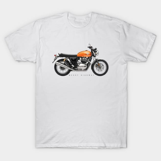 Royal Enfield Interceptor 650 18 orange, sn T-Shirt by MessyHighway